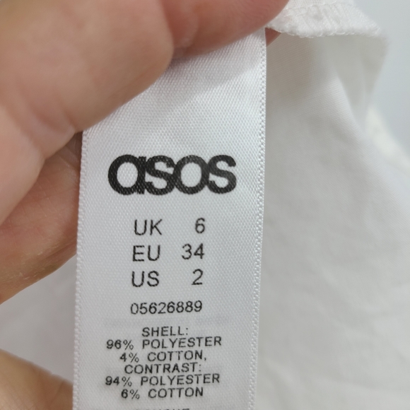 ASOS White Floral Embroidered Ruffle Crop Tank 2 - Picture 9 of 9